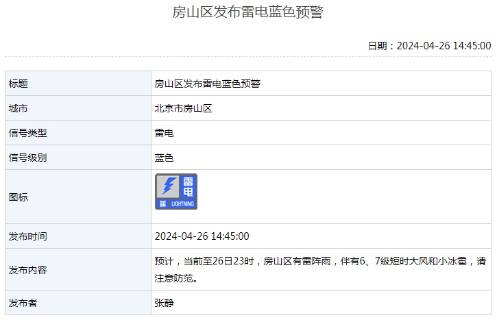 下班带伞快回家！雨正在赶来北京路上！两区已发布雷电蓝色预警