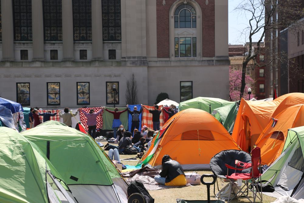 哥伦比亚大学的“声援加沙营地”