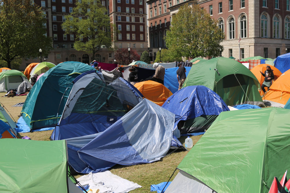 哥伦比亚大学的“声援加沙营地”