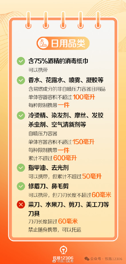 出发前必看!五一出行火车禁带限带清单 出发前必看!五一出行火车禁带限带清单