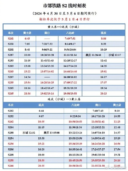 “五一”假期北京多条地铁“加班”，市郊铁路增开列车