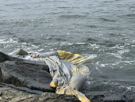 波音客机逃生滑梯疑似掉落纽约海边 波音客机逃生滑梯疑似掉落纽约海边