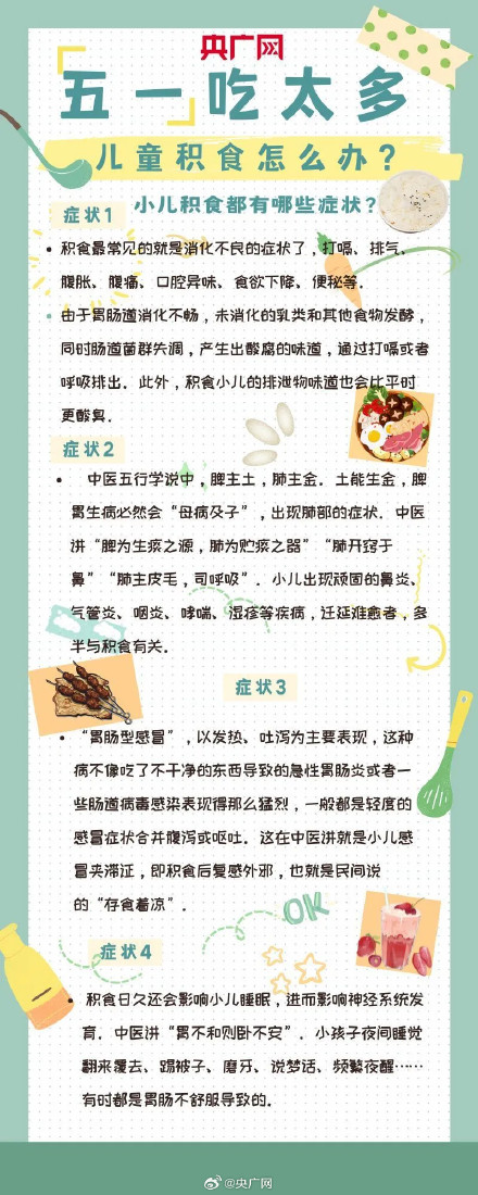 小儿积食调理手册请查收