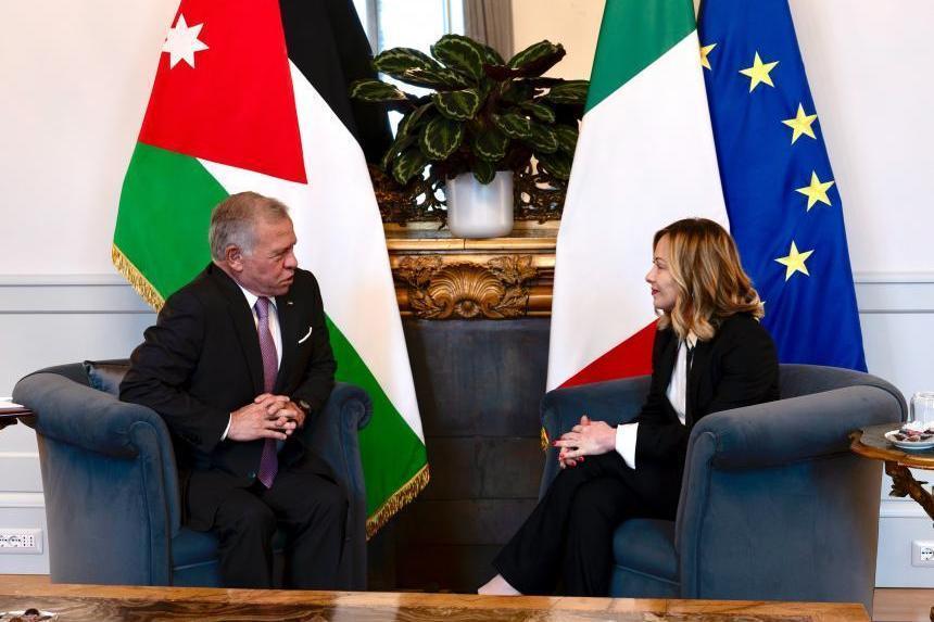 意大利总理会见约旦国王 讨论加沙局势