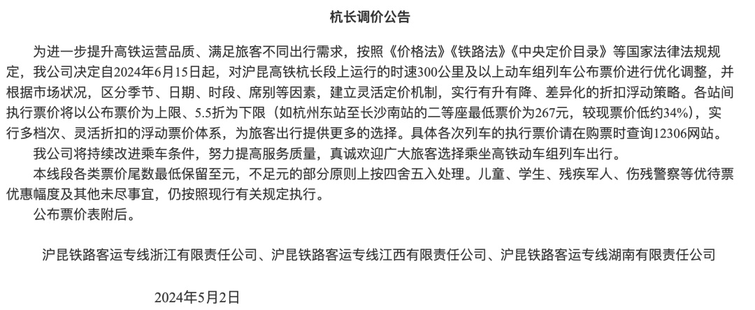 4条高铁线下月起调价！国铁集团回应→