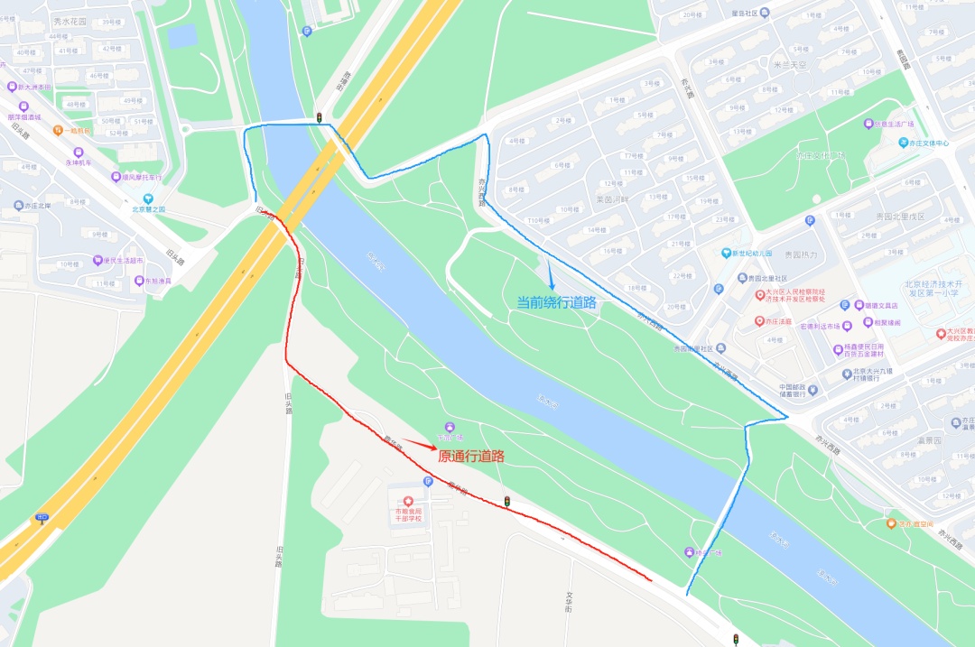 北京这两条路隔河远望，何时才能实现跨河联通？