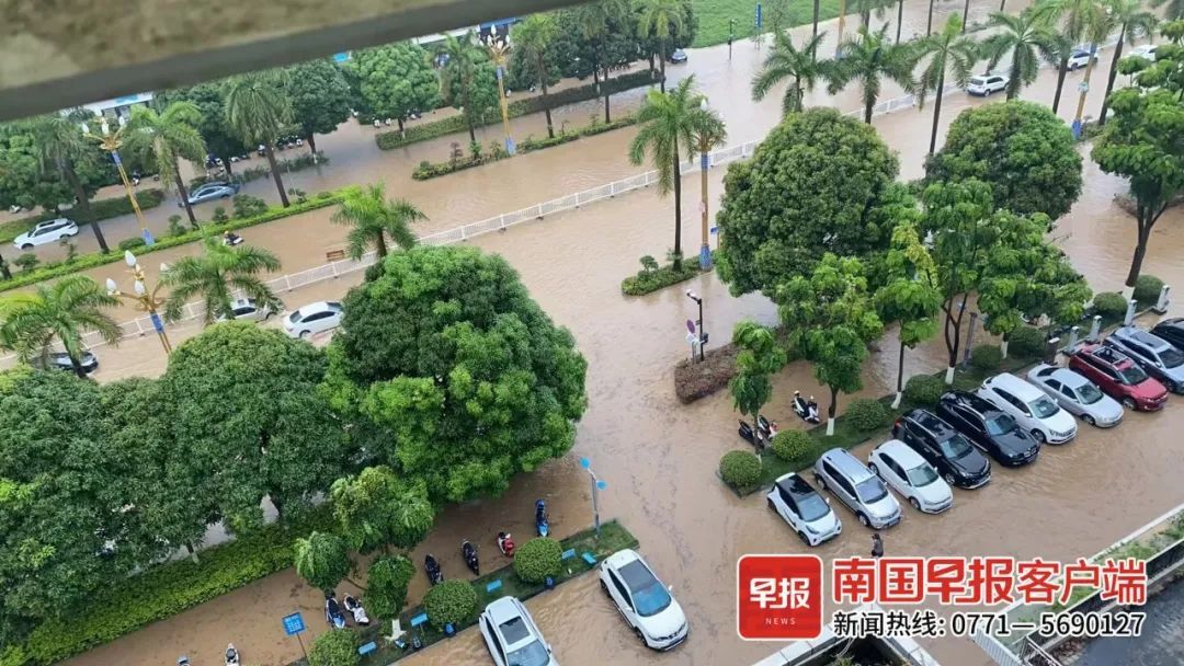 暴雨致城区多处积水严重，有人员被困！南宁多部门紧急救援