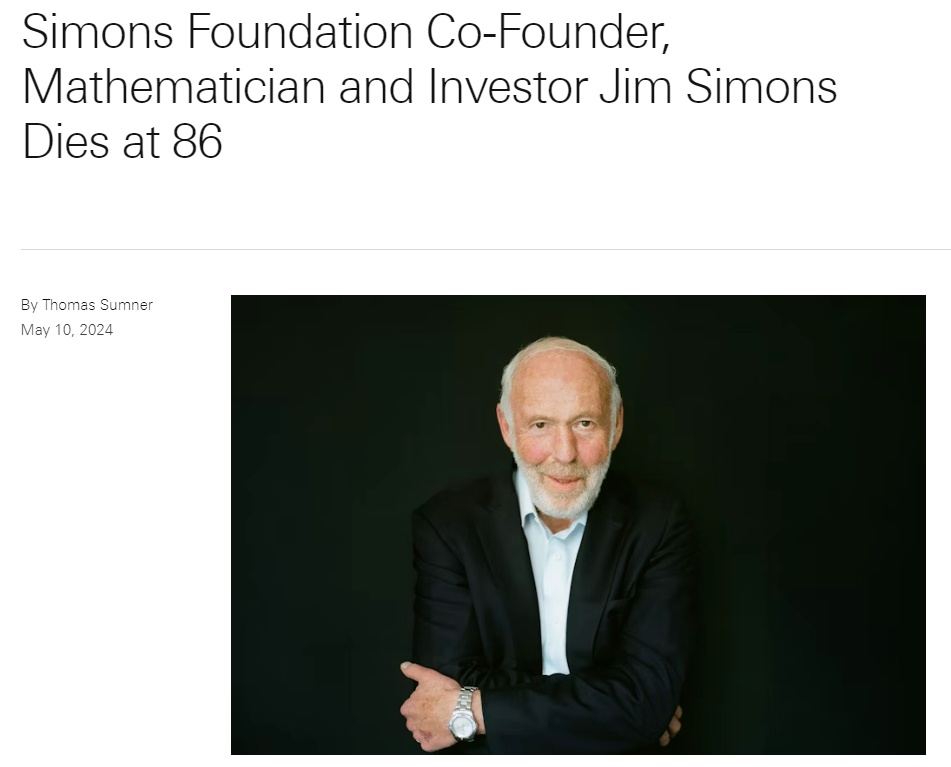 “量化之王”去世，他靠数学打造了“印钞机”，投资业绩独步全球