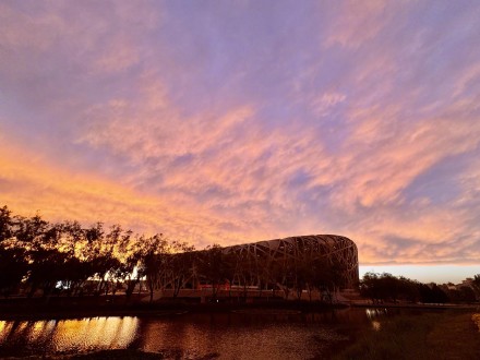 北京晚霞火烧云太美了