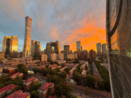 北京晚霞火烧云太美了