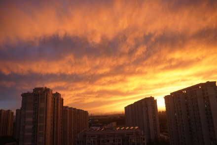 北京晚霞火烧云太美了