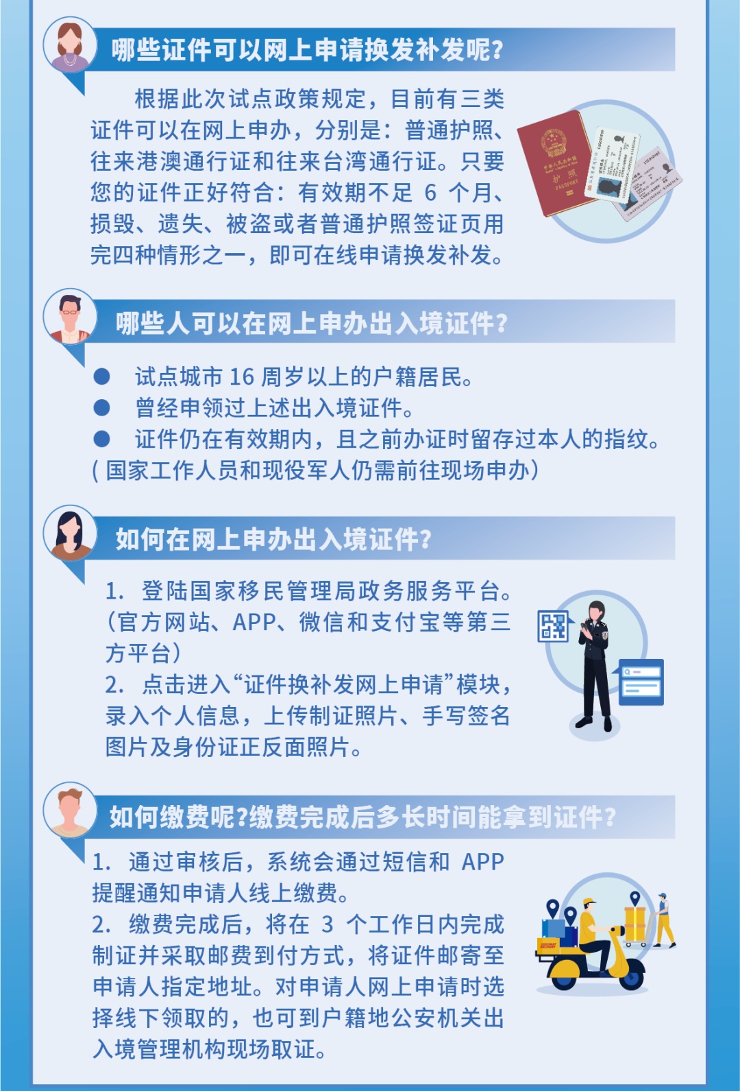 广深珠市民如何“全程网办”换补发出入境证件？解答来了