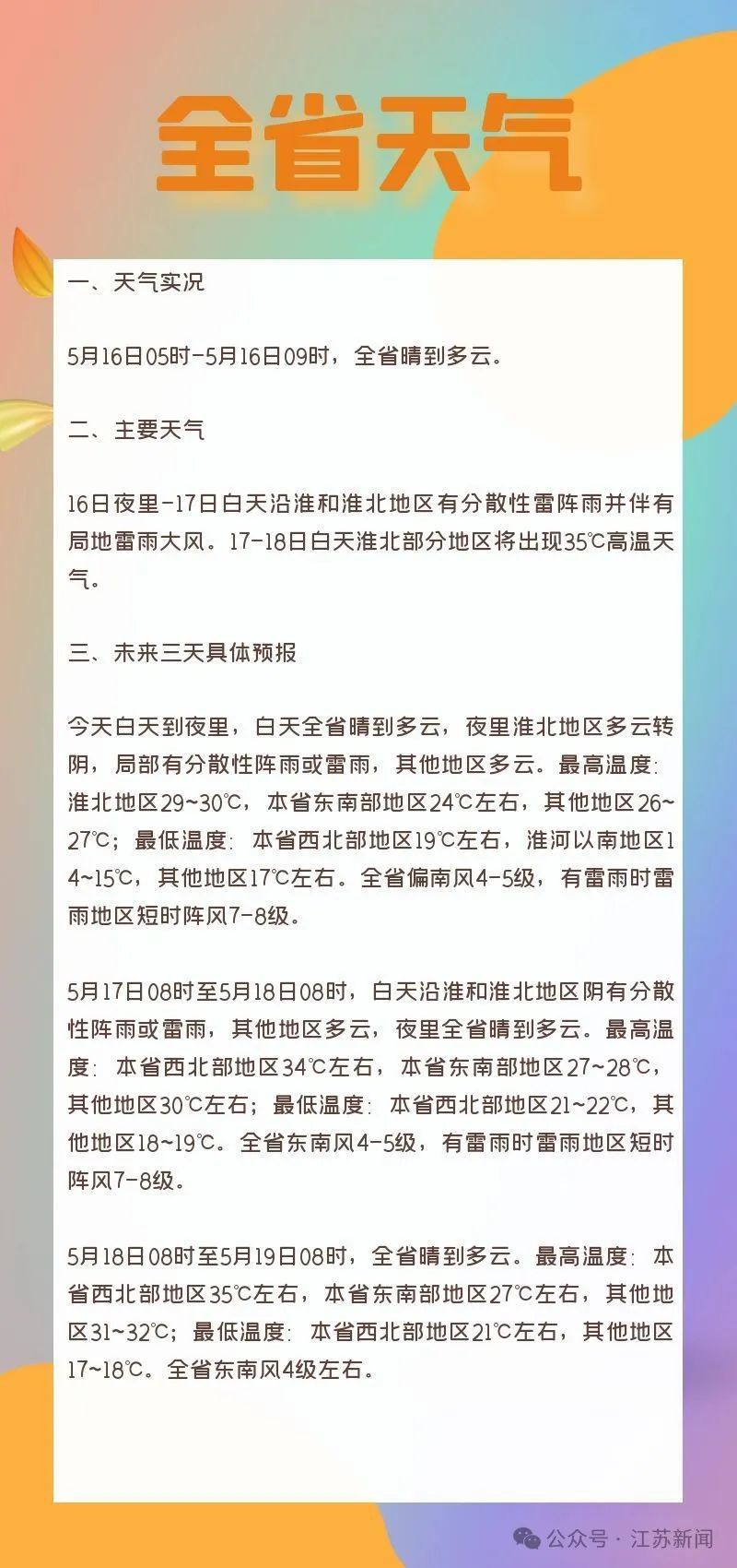 强降雨!10级雷暴大风!江苏气象最新预警! 强降雨!10级雷暴大风!江苏气象最新预警!