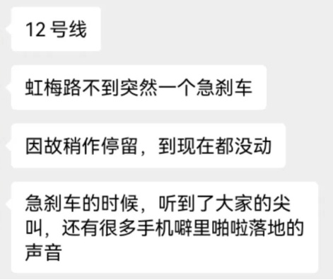 突发!上海地铁12号线发生故障,乘客:突然急刹车,车厢里东倒西歪…… 突发!上海地铁12号线发生故障,乘客:突然急刹车,车厢里东倒西歪……