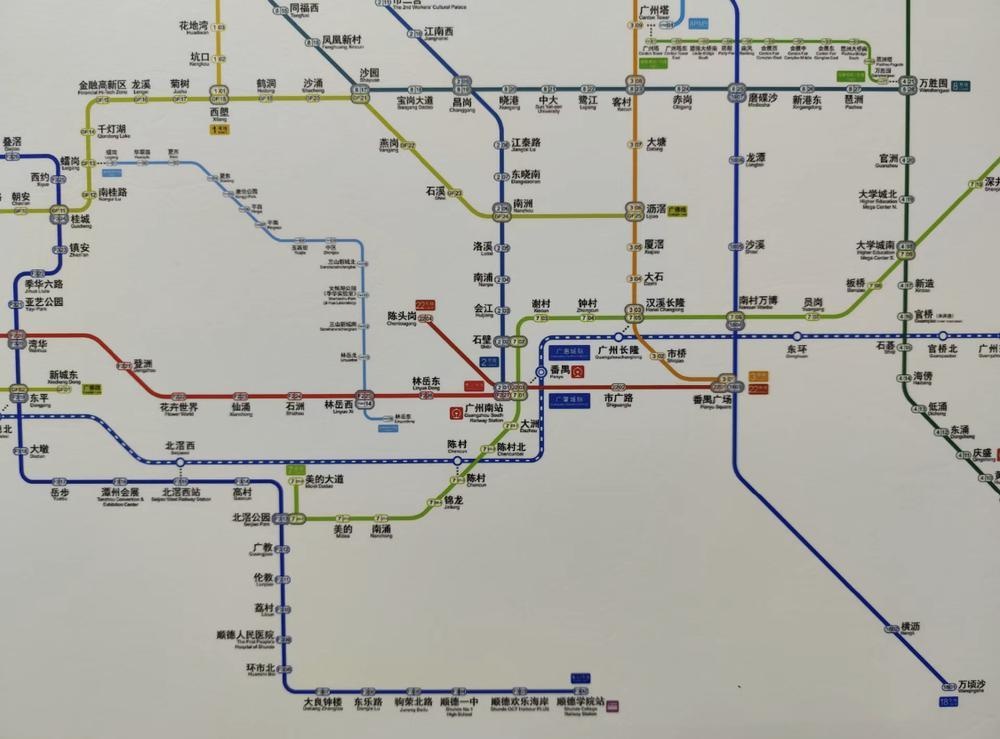 城际新线加入，广州地铁线网图更新
