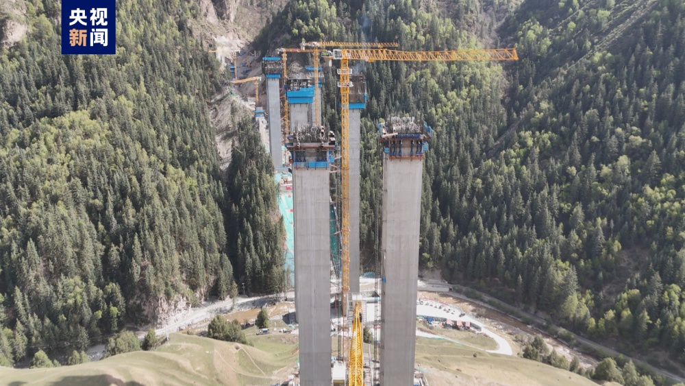 50层楼高 同赛高速扎毛河特大桥主墩封顶
