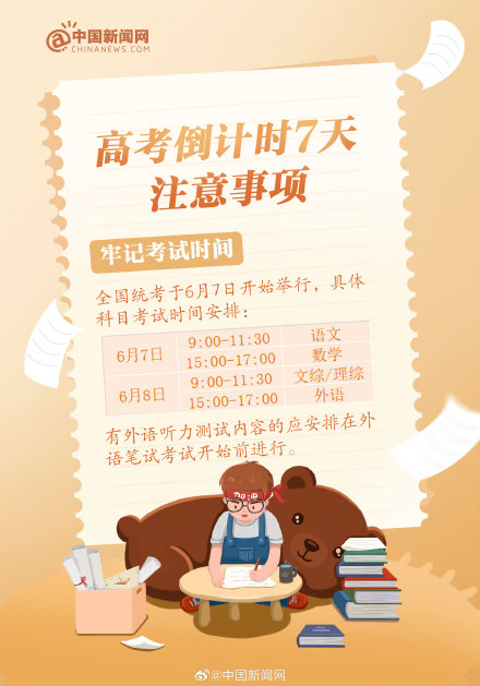 高考倒计时7天注意事项 高考倒计时7天注意事项