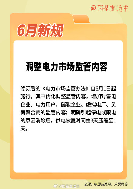 6月起这些新规将影响你我生活