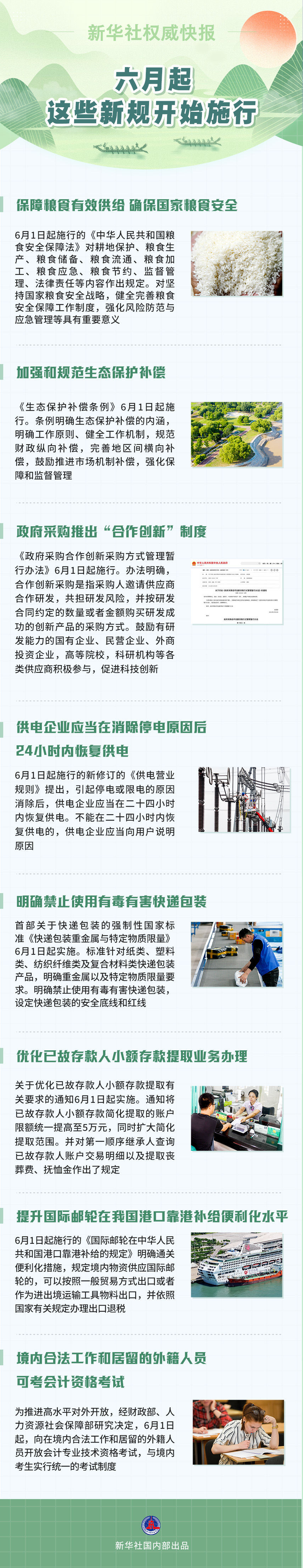新华社权威快报 | 6月起,一批民生新规开始施行 新华社权威快报 | 6月起,一批民生新规开始施行
