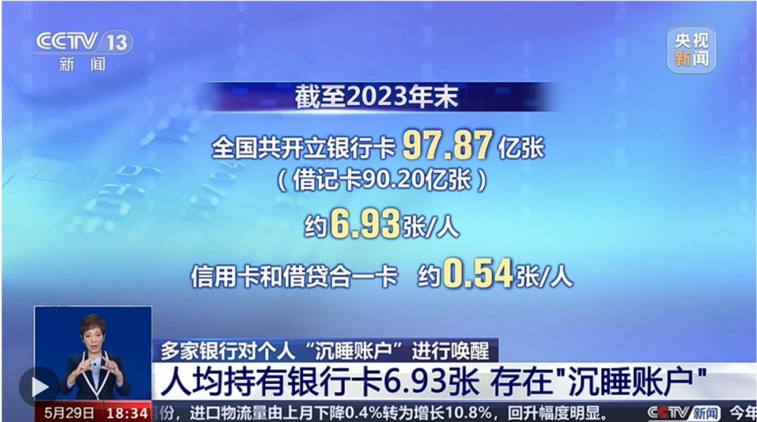 人均持有银行卡6.93张 你有账户还在“沉睡”吗？