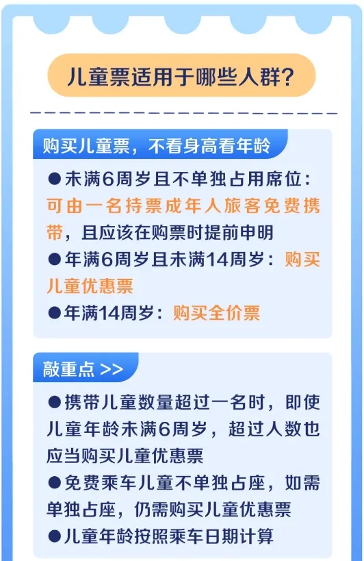买儿童火车票不用量身高!节假日带娃出行攻略来了! 买儿童火车票不用量身高!节假日带娃出行攻略来了!