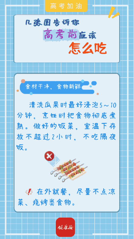高考“加油站”｜几张图告诉你，考前应该怎么吃