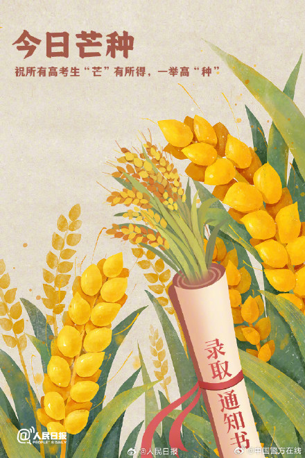 芒种祝高考生忙有所得一举高中