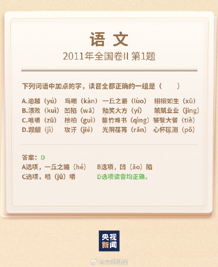 有多少人高考第一题就不会了转发测试一下！