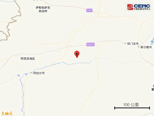 凌晨，新疆两地发生地震