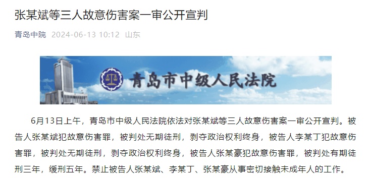 8岁男童被武术教练殴打致死案一审宣判：2人获无期徒刑，1人获缓刑