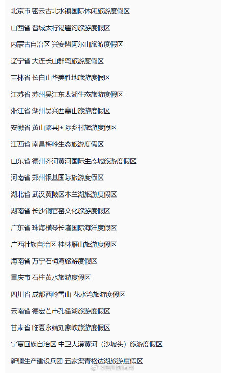四川新增一家国家级旅游度假区