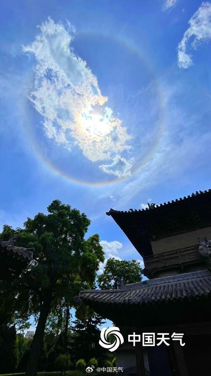 夏日小幸运！山西朔州日晕彩云同框