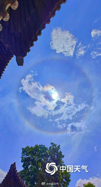 夏日小幸运！山西朔州日晕彩云同框