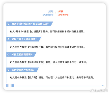 这些办税指南在随申办一键掌握→