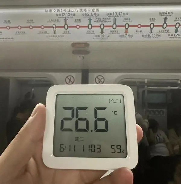 冷飕飕！沪上部分地铁车厢被指寒气刺骨！实测：最冷处不足20℃……