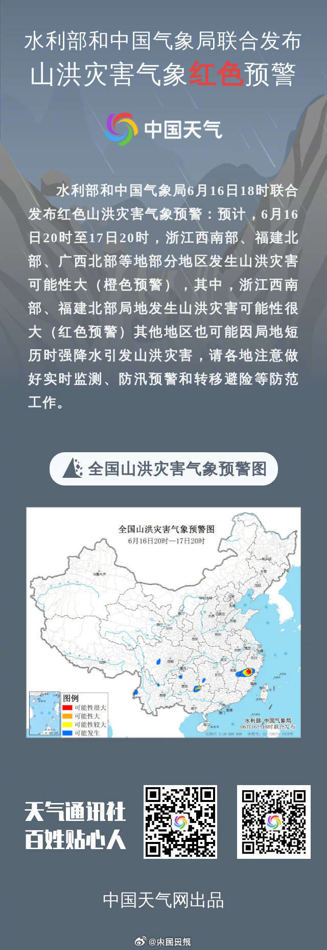 南方多地暴雨，福建浙江山洪红色预警！