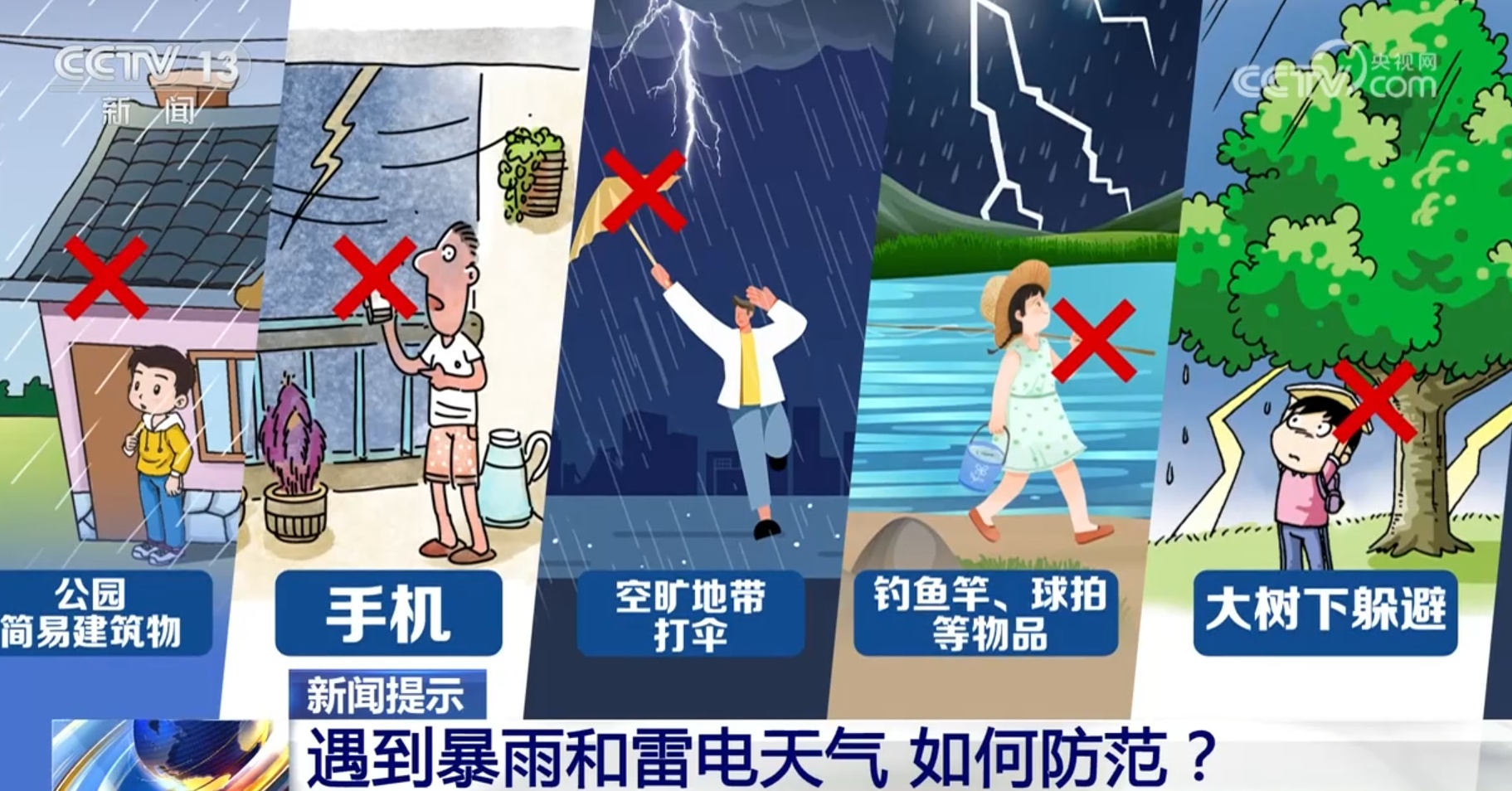 如果遇到暴雨和雷电天气 如何才能保证自身安全？
