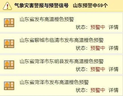 59个高温预警!山东局部可达40℃,烟台最新天气…… 59个高温预警!山东局部可达40℃,烟台最新天气……