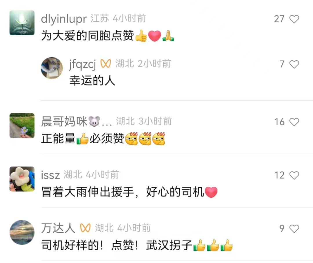 武汉街头大雨,公交司机突然刹停挡住车流 武汉街头大雨,公交司机突然刹停挡住车流