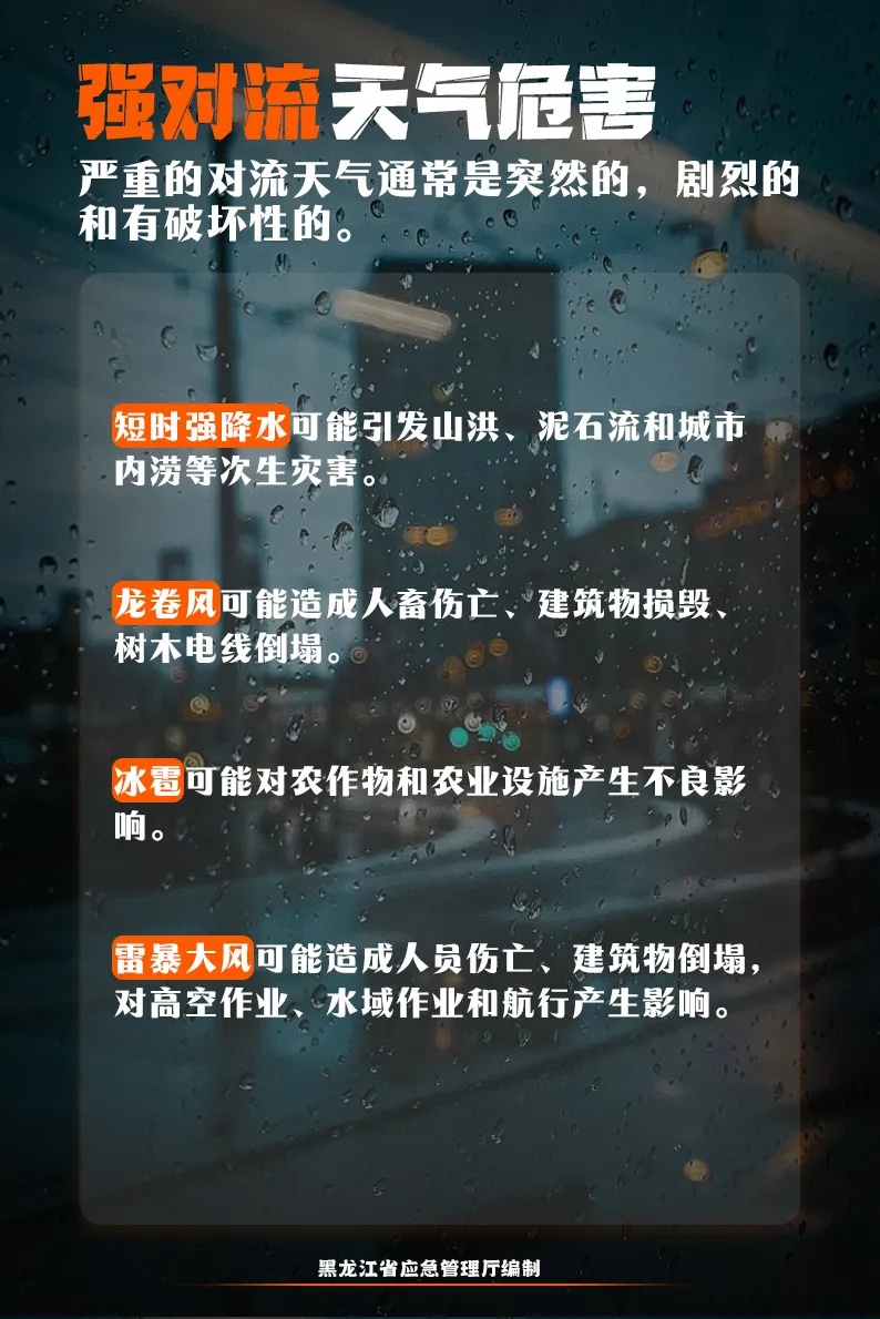 停课！停业！暴雨红色预警！强对流天气！涉及黑龙江这些地区