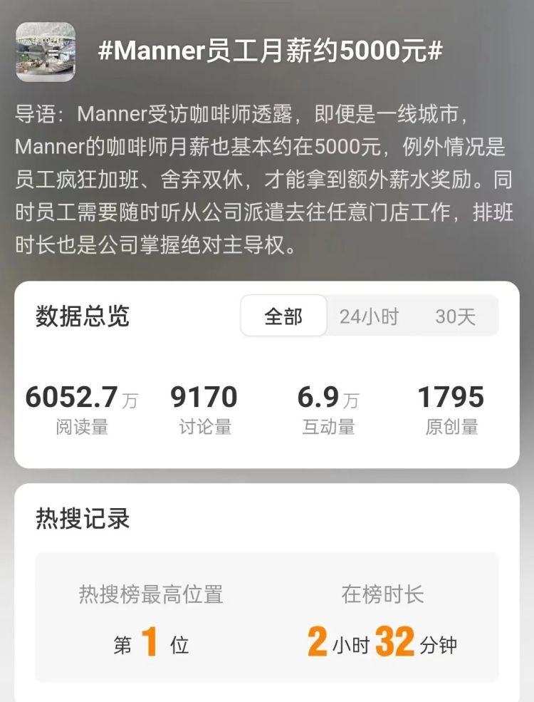 上厕所都得用秒表计时？Manner咖啡店回应1天2起店员顾客冲突