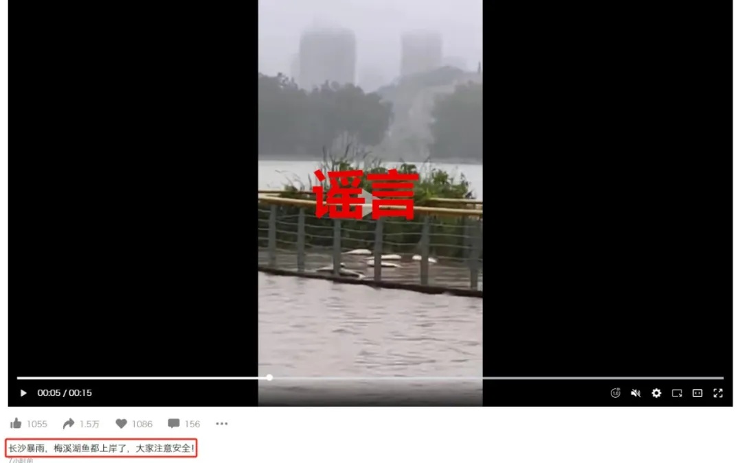 近日暴雨，长沙人朋友圈疯传！全部都是假的！