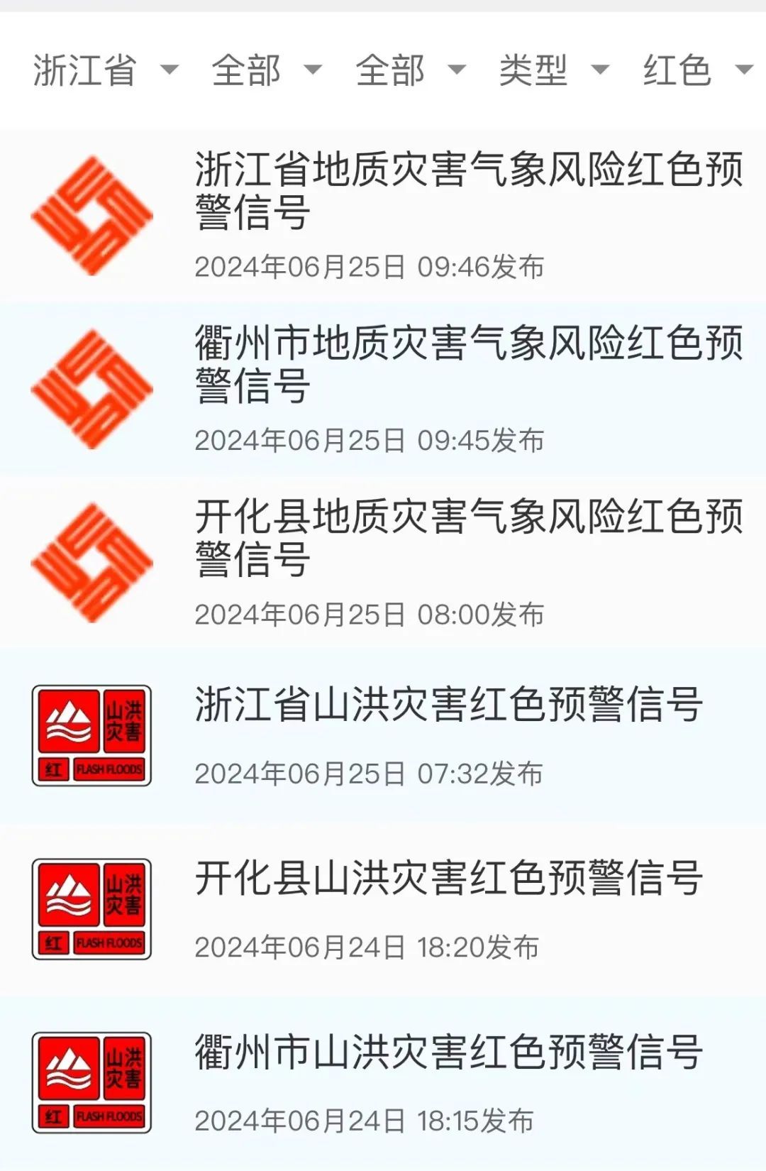 多趟列车临时停运!浙江继续发布暴雨警报,部分地区地质灾害气象风险高 多趟列车临时停运!浙江继续发布暴雨警报,部分地区地质灾害气象风险高