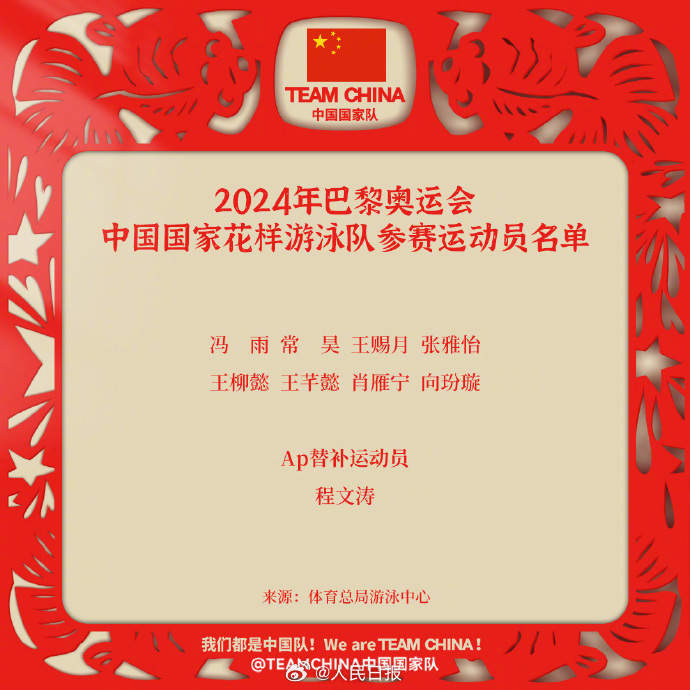为奥运健儿加油！中国队出征巴黎奥运已公示名单