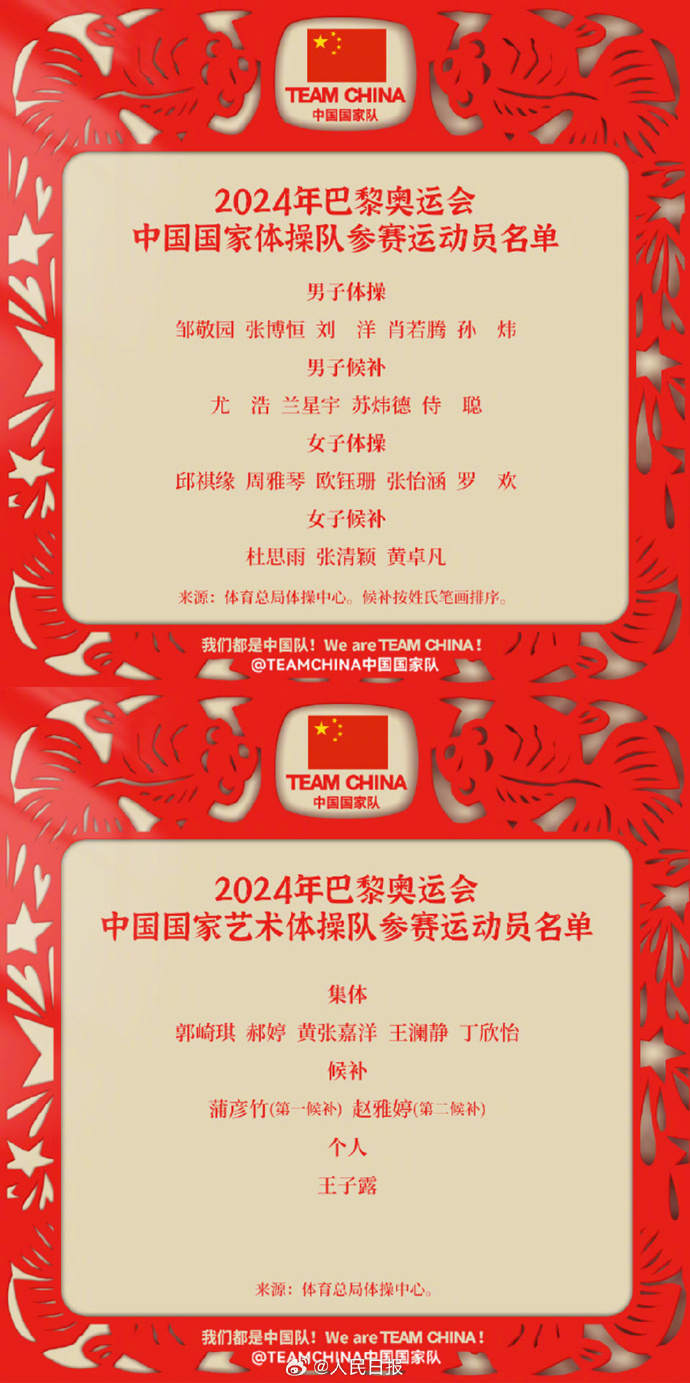 为奥运健儿加油！中国队出征巴黎奥运已公示名单