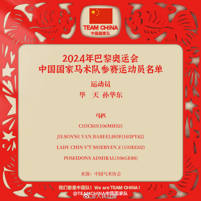 为奥运健儿加油！中国队出征巴黎奥运已公示名单