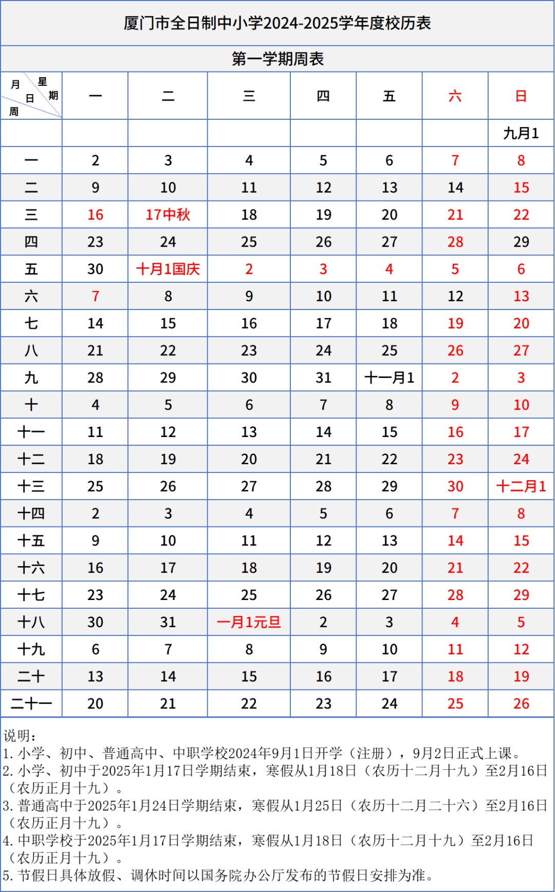 福建三地中小学寒暑假时间定了！