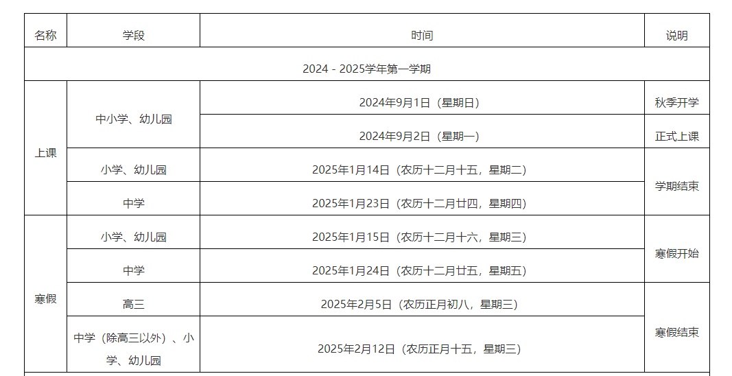 福建三地中小学寒暑假时间定了！