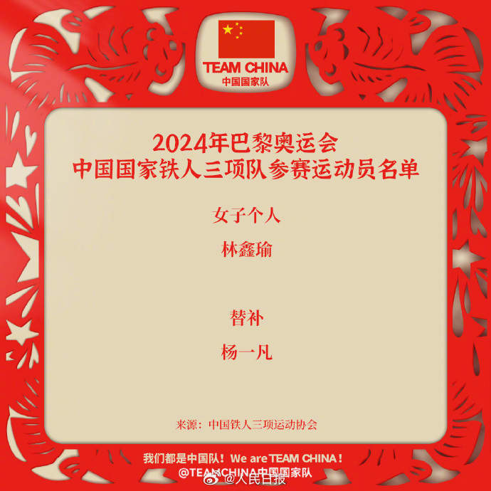 为奥运健儿加油！中国队出征巴黎奥运已公示名单