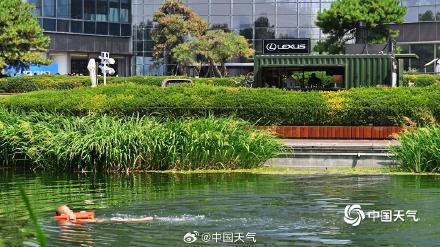 消暑纳凉 北京亮马河夏日里的惬意生活